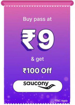 BBD Sale | Saucony Pass on Men Sports Shoes only at Rs. 9 and get a discount of 25% upto Rs. 100 