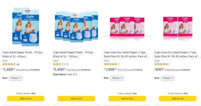 Save 50% on cojin adult diapers and adult pants