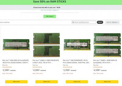 Save Extra 50% Off on RAM STICKS | Upto 90% Off