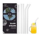 SAVE Reusable Glass Straw Set | 4 Straws & 1 Cleaning Brush | Ecofriendly Multiuse Drinking Straws | Cute Straws for Cocktails, Mocktails, Shakes & More Drinks (Combo, Crystal White)...