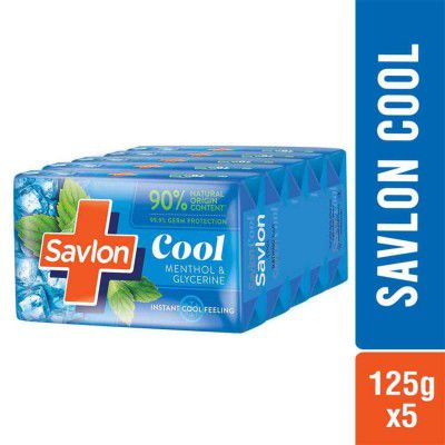 Savlon Cool Soap Menthol & Glycerin - (5 x 120 g)