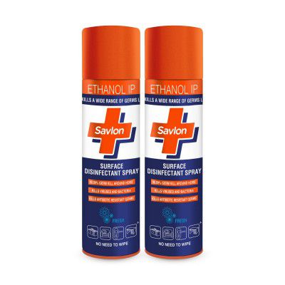 Savlon Surface Disinfectant Spray Sanitizer, Germ Protection on Hard & Soft Surfaces, 230ml ( Pack of 2 )