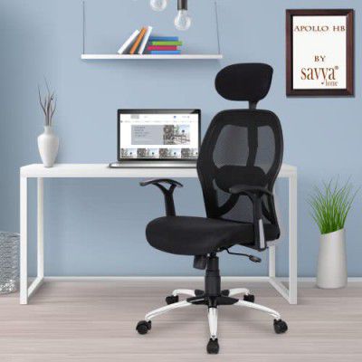 SAVYA HOME APEX Chairs Apollo Chrome Base HIGH Back Office CHAIR2