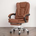SAVYA HOME Virtue Plus Ergonomic High Back Leatherette Office Chair | Work from Home Desk Chair | Lumbar Support | Cushioned Armrest & Footrest | 135 Degree Tilt and Lock Mechanism- Brown...