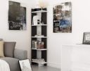 SAW SAQIB ALI WOODEN HANDICRAFTS 5-Tier Corner Bookcase Bookshelf, Storage and Organizer for Living Room...