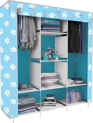 SB07 Baby Paw Print PP Collapsible Wardrobe  (Finish Color - Sky Blue Finish, DIY(Do-It-Yourself))