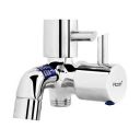SBD Brass 2 in 1 Two Way Bib Cock/Tap Faucet Cubix Chrome Plated (Glossy)...