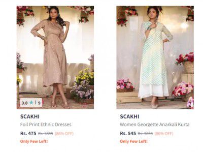 Scakhi Women's Kurta Upto 86% Off 