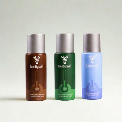 Scentigrade TrioPack(15°+25°+55°)|Unisex Luxury Perfume Body Spray -  450 ml