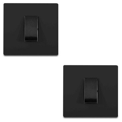 Schneider Electric Opale-1 Module Grid and Cover Plate, Solid Black (Pack of 2)
