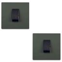 Schneider Electric Opale-1 Module Grid and Cover Plate, Gleaming Grey (Pack of 2)...