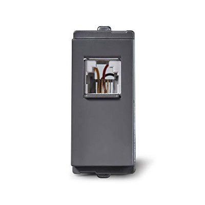 Schneider electric Opale-RJ 11 Telephone outlet with shutter, Dark Grey (Pack of 10)