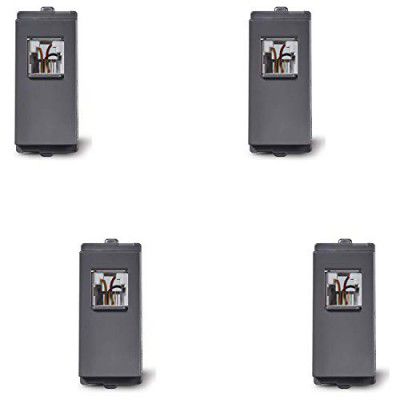 Schneider electric Opale-RJ 11 Telephone outlet with shutter, Dark Grey (Pack of 4)