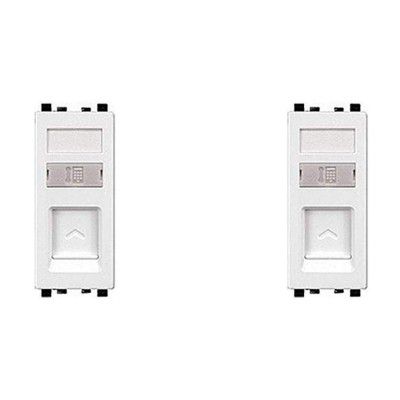 Schneider electric Zencelo India-RJ11 1G Telephone Outlet with Shutter -White (Pack of 2)