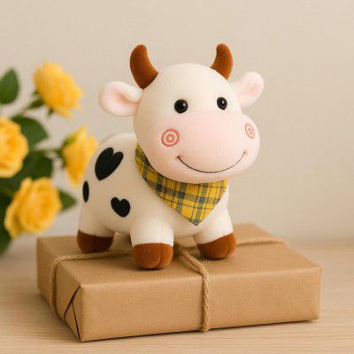 SCOOBA Super Soft 30cm Small White Color Cow Soft Toy - Polyfill Washable Cuddly Soft Plush Toy