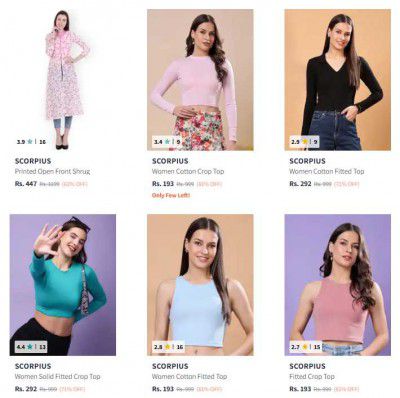 Upto 90% OFF - Scorpius Womens Clothing & Accessories | Starts At Rs 99