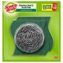 Scotch-Brite 1 Stainless Steel Scrubber (15g) and 2 Scrub pads Combo...