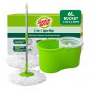 Scotch-Brite 2-in-1 Bucket Spin Mop (Green, 2 Refills), 4 Pcs...