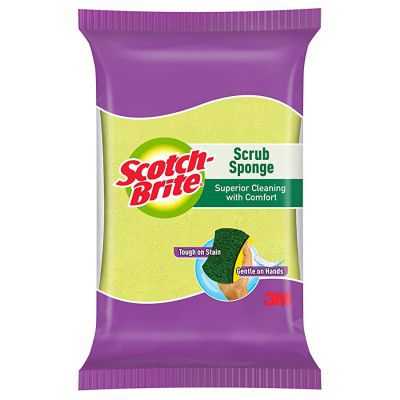 Scotch-Brite Scrub Sponge Ideal for dishwash liquid ( 8cm X 5cm)