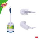 Scotch-Brite Premium Toilet Plastic Brush with Round Container (Blue/White) (Blue/White) (IX840121046)...
