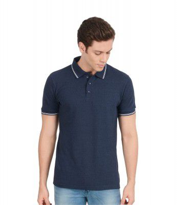 Scott International Mens Stylish Cotton Regular Fit Solid Polo Neck T-Shirt