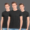 Scott International Solid Men Round Neck Dark Blue T-Shirt (Pack of 3)...