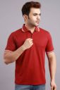 SCUBA  Men Solid Polo Neck Poly Cotton Maroon T-Shirt...