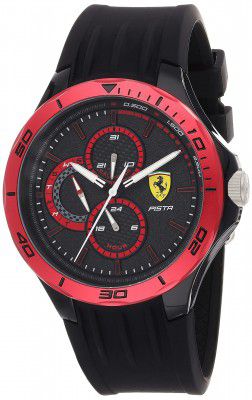 Scuderia Ferrari Pista Analog Black Dial Mens Watch-0830721