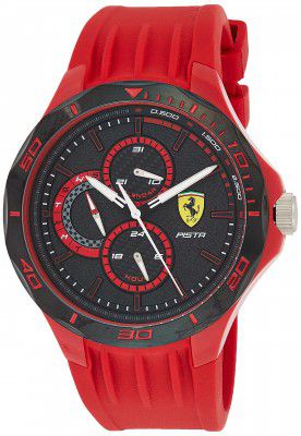 Scuderia Ferrari Pista Analog Black Dial Mens Watch-0830723