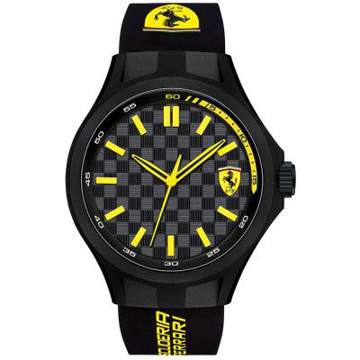 Scuderia Ferrari Pit Crew Analog Black Dial Mens Watch-0830286