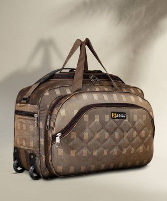 SD Star 60 L Strolley Duffel Bag - Fabric Travel Duffel Bags for Men and Women - Brown - Large Capacity