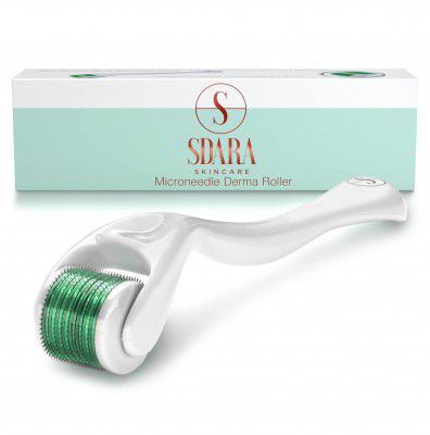 Sdara Skincare Derma Roller Cosmetic Needling Instrument For Face, 540 Titanium Micro Needle - Includes Free Storage Case