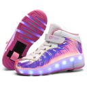 SDSPEED 7 Colors LED Rechargeable Kids Roller Skate Shoes with Single Wheel Shoes Sport Sneaker...