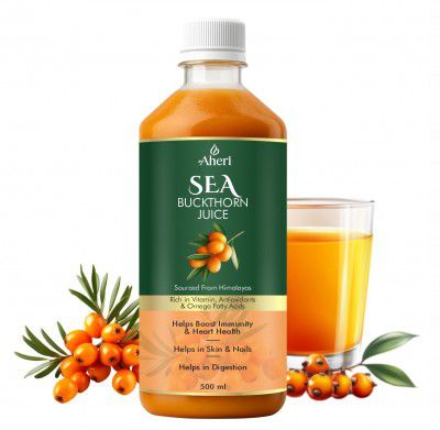 Sea Buckthorn Juice 500 ML | Buckthorn Berry Herbal Juice with Natural Vitamin C, Omega 3 6 7 9 & Antioxidants | Herbal Support for Immunity, Skin Glow & Gut Health - Pack of 1