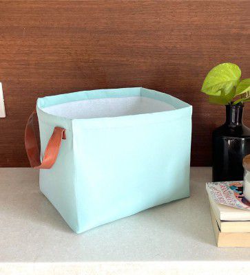 Sea Green Cotton Foldable Cloth Organiser,
