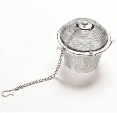 SEAHAVEN Stainless Steel Small Net Mesh Style Easy Loose Leaves Green Tea Filter Pot Infuser Strainer (4.5 cm) Tea Strainer  (Pack of 1)