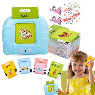 SEAHELTON Flash Cards for Kids Talking English Words Flash Cards Preschool Electronic Reading Early Talking Flashcards Toy for Kids - 112 pcs Card (Card Early Education Device)