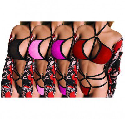 secret love Womens Sexy Lingerie Underwear Deep V Exposed Hips Two-Piece Sexy Comfortable Thin Bra Panty
