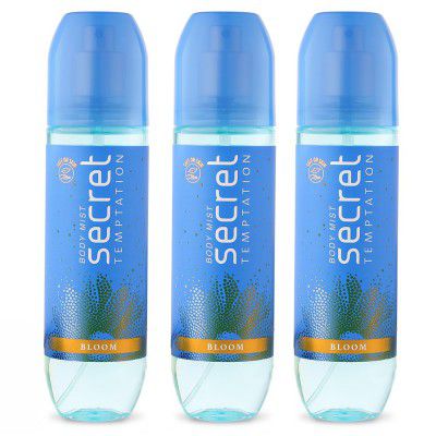 Secret Temptation Bloom Body Mist Perfume for Women, Pack of 3 (135ml each)