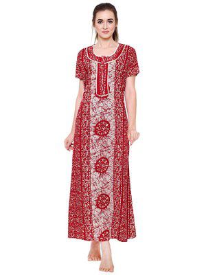 Secret Wish Womens Cotton Nighty (Black, Free Size)