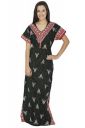 Secret Wish Womens Cotton Printed Maxi Night Gown | Comfortable Sleep Wear | Free Size| Green...