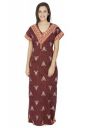 Secret Wish Womens Cotton Printed Maxi Night Gown | Comfortable Sleep Wear | Free Size| Brown...