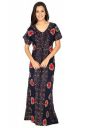 Secret Wish Womens Cotton Printed Maxi Night Gown | Comfortable Sleep Wear | Free Size| Blue...