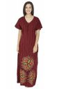 Secret Wish Womens Cotton Printed Maxi Night Gown | Comfortable Sleep Wear | Free Size| Brown...