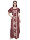 Secret Wish Womens Cotton Printed Maxi Nighty...