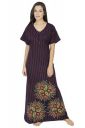 Secret Wish Womens Cotton Stripes Printed Maxi Night Gown | Comfortable Sleep Wear | Free Size| Blue...