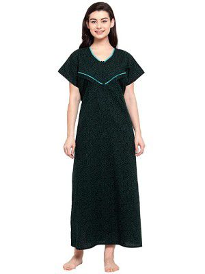 Secret Wish Womens Cotton Textured Maxi Maternity Nighty