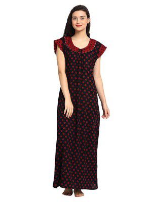 Secret Wish Womens Smoking Printed Cotton Nighty