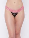 SECRETS BY ZEROKAATASelf Design Lace Thong Briefs SZPNKPTY05187A...