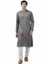 See Designs Grey & White Regular Fit Self Pattern Kurta Set...